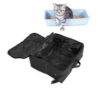 OPPWONG Travel Litter Box For Cats In Car, Mobile Litter Box Cat Litter Storage Kitty Litter Box With Lid Foldable Cat Litter Box With Sealed Dual Zippers For Small Medium Cats Leak Proof