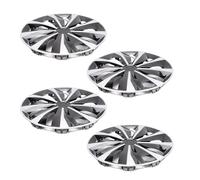 OPPWONG Universal 16 Inch Wheel Hubcaps Set Protective ABS R16 Hubcap Covers for Vehicles (Silver Black)