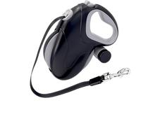 OPPWONG Upgraded 10meter Retractable Dog Leash, Anti Winding Non Slip Handle Pet Walking Leash, Waste Bag Dispenser with Durable Design, Ideal for Small, Medium & Large Dogs (Black 10M Reflective