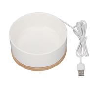 OPPWONG USB Heated Pet Bowl 15V Automatic Smart Ceramic Thermal Water Bowl with Auto Insulation Anti Dry Burn for Dog Cat Cold Winter