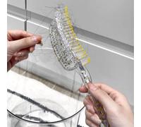 OPPWONG Vent Hair Brush, Transparent Hollow Curved Vented Detangling Styling Brush, Plastic Glitter Design with Professional Hair Care, Ideal for Women, Home & Salon Use