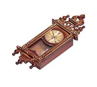 OPPWONG Vintage Wooden Alloy Dollhouse Clock Elegant Miniature Decor for 1:12 Doll House Room Model