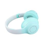 OPPWONG Wireless Headphones with Microphone BT 5.3 Long Battery Life Foldable Design for Gaming Music Listening, Soft Comfortable Ear Cushions LED Light (Green)