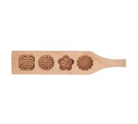 OPPWONG Wooden Moon Cake Mold Traditional Baking Tools for Homemade Dessert Gifts Non-Stick Easy Clean for Home Kitchen (No. 2 Flower Four-piece Mold)