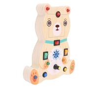 OPPWONG Wooden Switch Sensory Board Toy, Early Learning Educational Animal Circuit Board Toy, Simulation Switches with Durable Design, Ideal for Kids Over 3 Years Old (Bear)