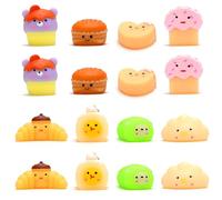 OPPZZIT 16Pcs Mochi Squishy Toys Blind Box, Mini Animal Squishy Fidget Toys & Stress Relief Toys, Party Bag Fillers for Kids, Mini Squishies Toys for Kids Party Bag Fillers, Bakery