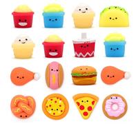 OPPZZIT 16Pcs Mochi Squishy Toys Blind Box, Mini Animal Squishy Fidget Toys & Stress Relief Toys, Party Bag Fillers for Kids, Mini Squishies Toys for Kids Party Bag Fillers, Bucket Meal