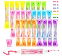 OPPZZIT Party Bag Fillers for Kids, Party Bag Favours Kids-Double Tip Candy Highlighters (24PCS), Kids Mini Highlighters Pens as Party Bag Fillers