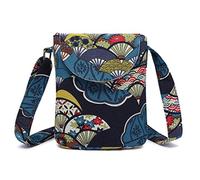 OPQRSTU Women's Retro Small Size Canvas Shoulder Bag Hippie Boho Crossbody Handbag, Blue, Small