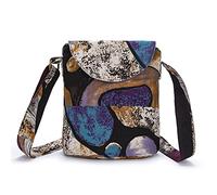 OPQRSTU Women's Retro Small Size Canvas Shoulder Bag Hippie Boho Crossbody Handbag, Purple, S