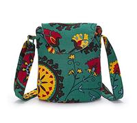 OPQRSTU Women's Retro Small Size Canvas Shoulder Bag Hippie Boho Crossbody Handbag, Yellow, S