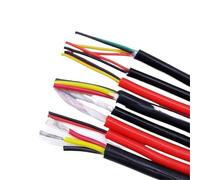 OPQWAPECE 2M/5M Sheath Wire | 2-8 Cores Super Soft Flexible Silicone Rubber, 25-10 AWG Power Copper Cable(2 C,5M (red),11AWG(4mm2))