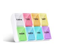 Opret Pill Box Organiser 7 Day, Pill Dispenser Weekly Once a Day with Removable Compartments for Vitamins Fish Oils Supplements Medication BPA Free