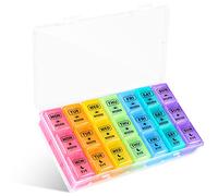 Opret Weekly Pill Organiser, Pill Box 7 Day 3 Times a Day with case, Portable Travel Tablet Organiser with 21 Large Compartments, for Vitamin Fish Oil Supplements Medication