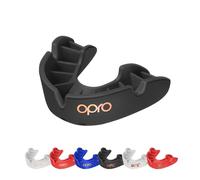 OPRO Bronze Level Adult and Kids Sports Mouthguard with Case and Fitting Device, Gum Shield for Hockey, Lacrosse, Rugby, MMA, Boxing and Other Contact and Combat Sports (Black, Youth)