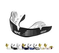 OPRO Official UFC Fighter Collection Silver/Black Instant Custom-Fit Mouthguard - Self-Fit Gum Shield for MMA, Boxing & Combat Sports