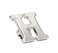 Opromo 26 Monogram Alphabet Lapel Pin Badge Business Letters Collar Brooch Pins-Silver Letter H
