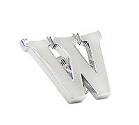 Opromo 26 Monogram Alphabet Lapel Pin Badge Business Letters Collar Brooch Pins-Silver Letter W