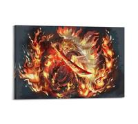 OPRTUFB Demon Slayer Anime Character Flame Pillar Poster Poster Decorative Painting Canvas Wall Posters And Art Picture Print Modern Family Bedroom Decor Posters 12x18inch(30x45cm)