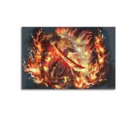 OPRTUFB Demon Slayer Anime Character Flame Pillar Poster Poster Decorative Painting Canvas Wall Posters And Art Picture Print Modern Family Bedroom Decor Posters 16x24inch(40x60cm)
