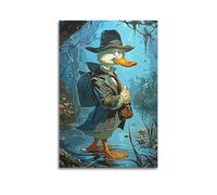 OPRTUFB Detective Duck Poster Poster Decorative Painting Canvas Wall Posters And Art Picture Print Modern Family Bedroom Decor Posters 08x12inch(20x30cm)