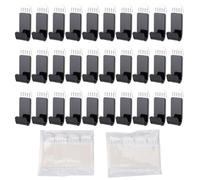 OPSDKVKS 30 Set Record Wall Mount, Acrylic Punch Free Floating Record Wall Shelf for Records, Magazines and Comics Display, Removable Adhesive Installation (Black)