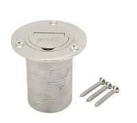 OPSDKVKS Boat Filler Right Angle Clamshell 316 Stainless Steel, Keyless Deck Fill Cap, Marine Bulkhead Tank Fitting for Yacht Boat Water Storage with 2 Inch 50 mm Threaded Inlet (FUEL)