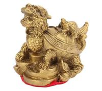 OPSDKVKS Feng Shui Dragon Tortoise Statue, Brass Feng Shui Decoration, Chinese Legendary Creature with Dragon Head and Turtle Body, Symbol of Longevity and Protection for Home Office Decor