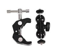 OPSDKVKS Multi Function Ball Head Adapter Arm Mount, Dual Ball Arm Mount with Adjustable Clamp, Heavy Duty Magic Arm for Cameras Camcorders Monitors with 1/4'' Screw