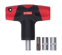 OPSDKVKS T Handle Wrench, Fixed Torsion Socket Tool, 1/4in Hex Socket with Connecting Rod and 7mm 8mm Sockets, Chrome Vanadium Steel Construction for Repair and Maintenance Work (2.5Nm)