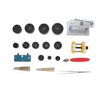 OPSDKVKS Watch Back Remover Tool Kit, Professional Watch Press Tool Set with 12 Round Dies, Case Opener, Screwdriver, Tweezers for Battery Replacement, Durable Plastic and Metal Constructio