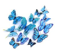 OPSEAM Butterfly Wall Decor 24/48 PCS, 3D Butterflies Stickers for Party Decorations with Magnets(Blue, 48)