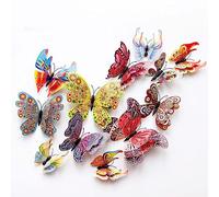 OPSEAM Butterfly Wall Decor 24/48 PCS, 3D Butterflies Stickers for Party Decorations with Magnets (Circl, 24)