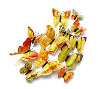 OPSEAM Butterfly Wall Decor 24/48 PCS, 3D Butterflies Stickers for Party Decorations with Magnets (Gold, 48)