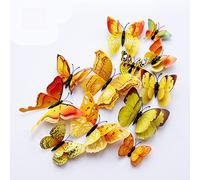 OPSEAM Butterfly Wall Decor 72 PCS, 3D Butterflies Stickers for Party Decorations with Magnets (Gold, 72)