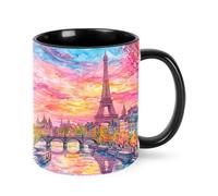 opshksog Paris Eiffel Tower Coffee Mug Ceramic Cup With Handle for Women Microwave Safe 11 oz