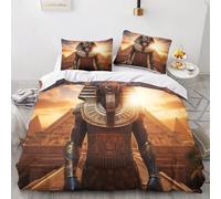 OPSREY Ancient Egypt Finesse Pharaoh Bedding Set Hidden Zipper Duvet Cover Set with Pillowcases Quilt Cover Set Sleeping Aid Comforter Cover Various Sizes for Kids Adults Double(200x200cm)