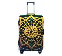 OPSREY Circular Key Print Luggage Cover Suitcase Cover Elastic Washable Suitcase Protector For 21-32 Inch, Black, XL