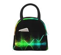 OPSREY Cool Music sound wave printed Portable Lunch Bag Reusable Insulated Lunch Box Lunch Bag