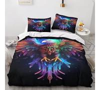 OPSREY Eagle Colorful Quilt Cover Set Hidden Zipper Birds of Prey Duvet Cover Set with Pillowcases Bedding Set Soft Microfiber Comforter Cover Various Sizes for Kids Adults Double(200x200cm)