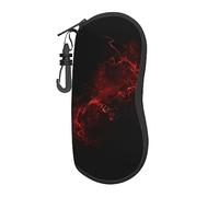 OPSREY Explosion Burst Red Black printed Glasses Case with Clip Portable Outdoor Glasses Case