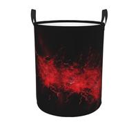 OPSREY Explosion Burst Red Black printed Round Laundry Basket Storage Hamper Clothes & Toys Storage Box