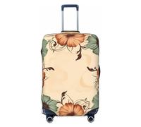 OPSREY Floral Wreath Print Luggage Cover Suitcase Cover Elastic Washable Suitcase Protector For 21-32 Inch, Black, L