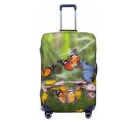 OPSREY Group Of Butterflies Print Luggage Cover Suitcase Cover Elastic Washable Suitcase Protector For 21-32 Inch, Black, XL