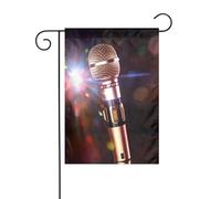 Opsrey Karaoke Microphone Printed Garden Flag 12x18 Inch Double Sided Vertical Patio Decorative Flag