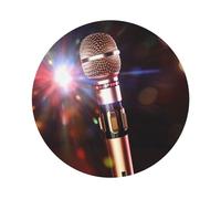 OPSREY Karaoke Microphone Printed Leather Coaster Set Drink Coasters Decorative Coasters