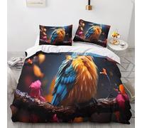 OPSREY Kingfisher Warmth Quilt Cover Set Hidden Zipper Duvet Cover Set with Pillowcases Sparrows Bedding Set Soft Microfiber Comforter Cover Various Sizes for Kids Adults Double（200x200cm）