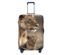 OPSREY Lioness With Cub Print Luggage Cover Suitcase Cover Elastic Washable Suitcase Protector For 21-32 Inch, Black, L