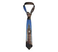 OPSREY London Big Ben Print Men'S Tie Necktie Fashion Causal Classic Skinny Tie For Wedding Dinner Party, Black, One Size