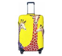 OPSREY Luggage Cover Elastic Suitcase Cover Personalized Double-Sided Color Giraffe Print Luggage Cover Protector For 18-32 Inches, Black, M